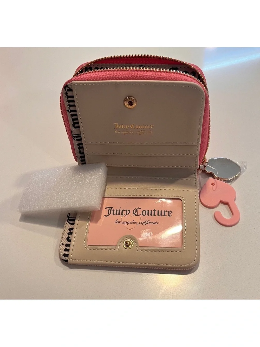 Juicy Couture Berry Sweet Strawberry Denim Zip Around Wallet Pink Y2K Embroider